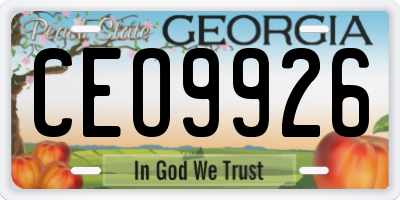 GA license plate CEO9926