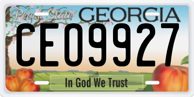 GA license plate CEO9927