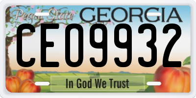 GA license plate CEO9932