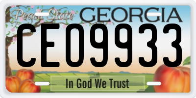 GA license plate CEO9933