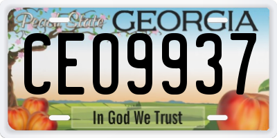 GA license plate CEO9937