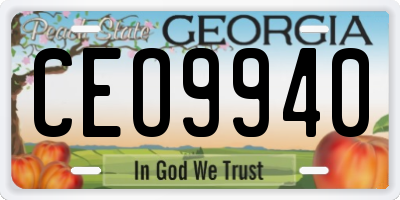 GA license plate CEO9940
