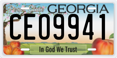 GA license plate CEO9941