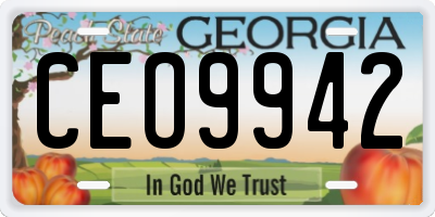 GA license plate CEO9942