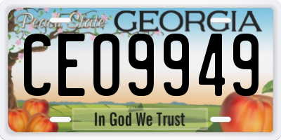 GA license plate CEO9949