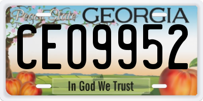 GA license plate CEO9952