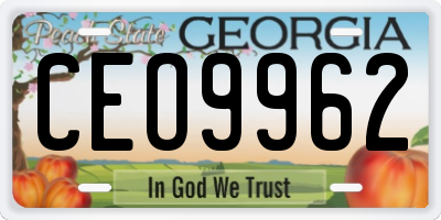 GA license plate CEO9962