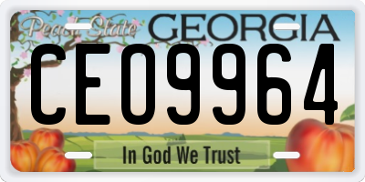 GA license plate CEO9964