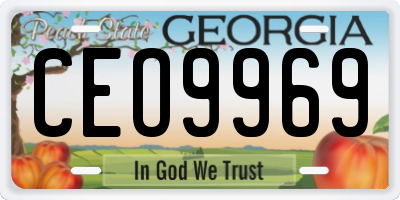 GA license plate CEO9969
