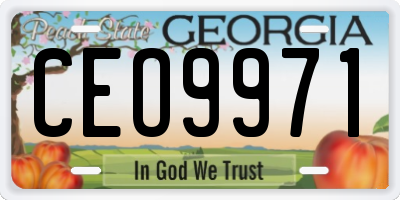 GA license plate CEO9971