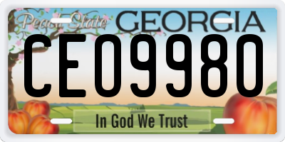 GA license plate CEO9980