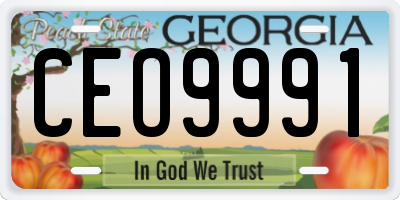 GA license plate CEO9991
