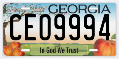 GA license plate CEO9994