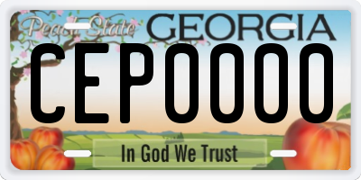 GA license plate CEP0000