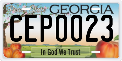 GA license plate CEP0023