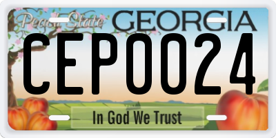 GA license plate CEP0024