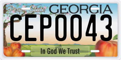 GA license plate CEP0043