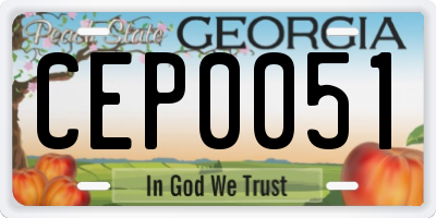GA license plate CEP0051