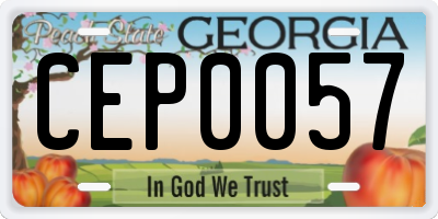GA license plate CEP0057