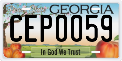 GA license plate CEP0059