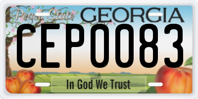 GA license plate CEP0083