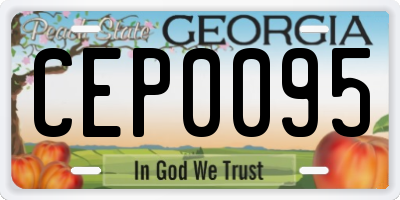 GA license plate CEP0095