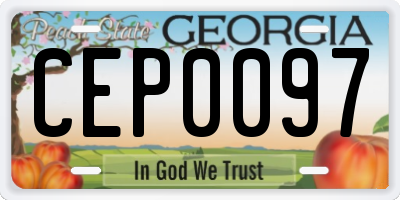 GA license plate CEP0097