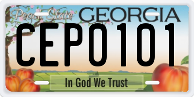 GA license plate CEP0101