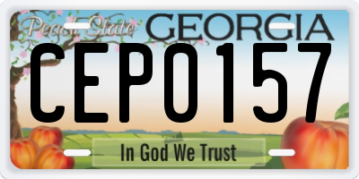 GA license plate CEP0157