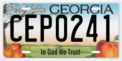 GA license plate CEP0241