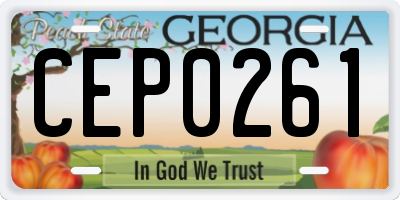 GA license plate CEP0261