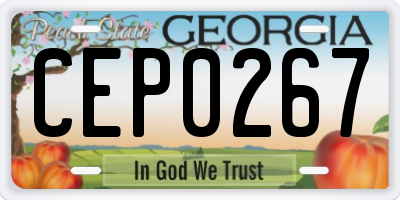 GA license plate CEP0267