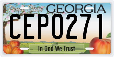 GA license plate CEP0271