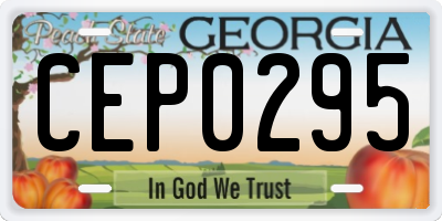 GA license plate CEP0295