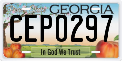 GA license plate CEP0297