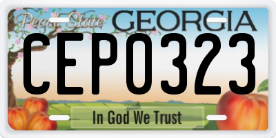 GA license plate CEP0323
