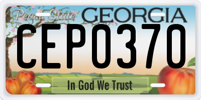 GA license plate CEP0370