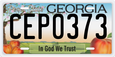 GA license plate CEP0373