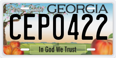 GA license plate CEP0422