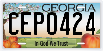 GA license plate CEP0424