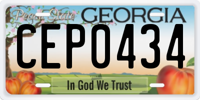 GA license plate CEP0434