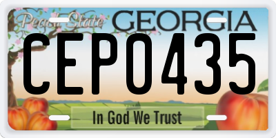 GA license plate CEP0435