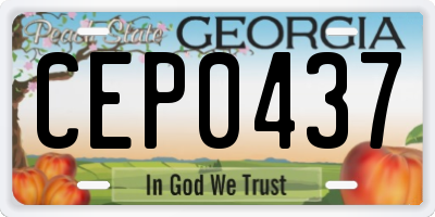 GA license plate CEP0437