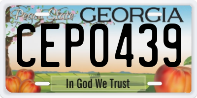 GA license plate CEP0439