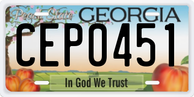GA license plate CEP0451