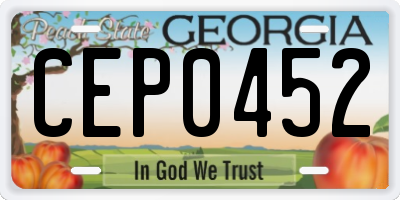 GA license plate CEP0452