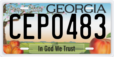 GA license plate CEP0483