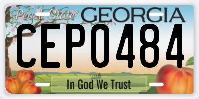 GA license plate CEP0484