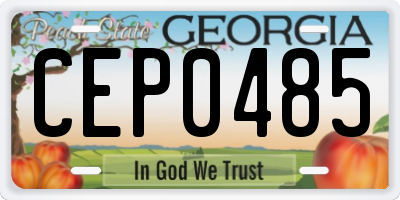 GA license plate CEP0485