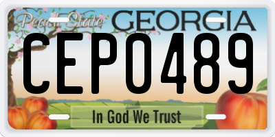 GA license plate CEP0489